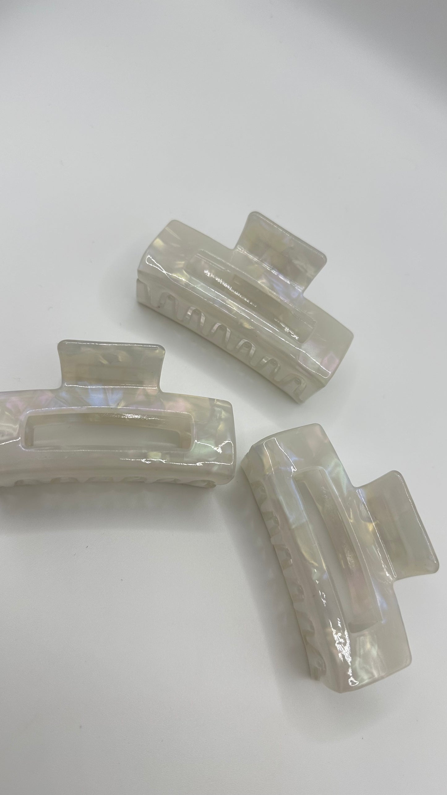 Haarklammer Perlmutt weiß Beauty Zubehör